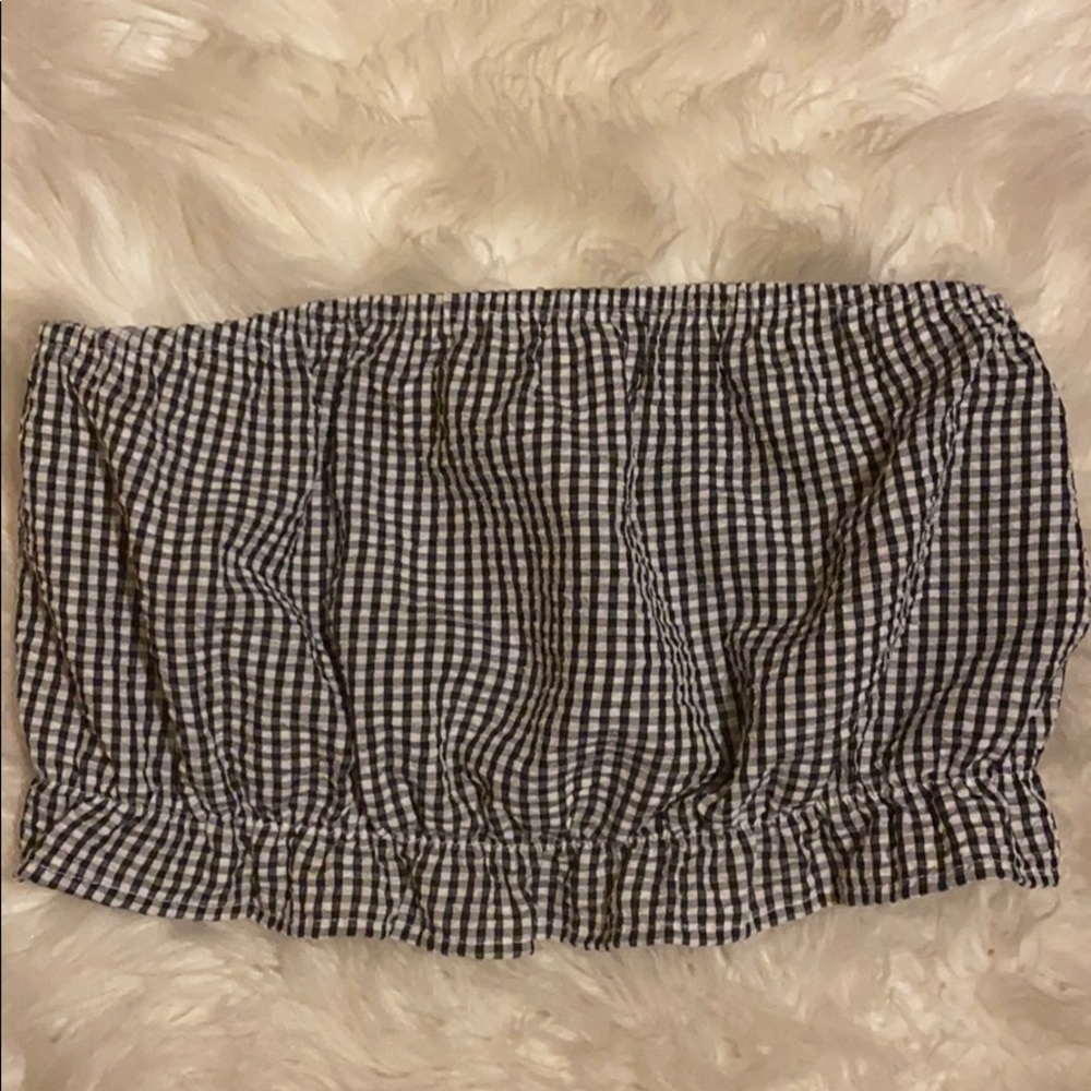 *BOHO CHIC CHECKERED CROP TOP - Picture 2 of 5